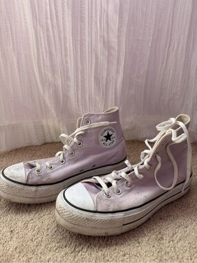 Converse High Top Sneakers - Light Lavender and White